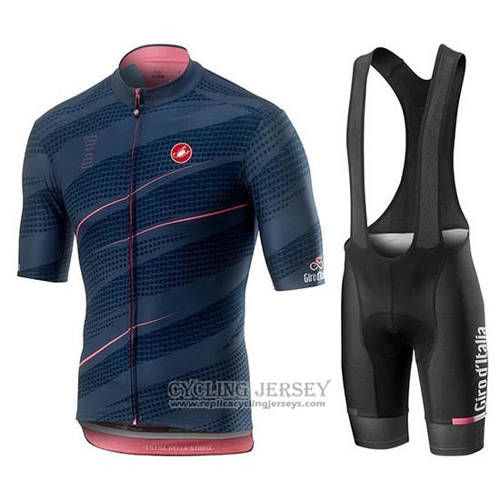 2019 Cycling Jersey Giro D'italy Dark Blue Short Sleeve And Bib Short
